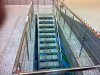 Установка нержавеющих ограждений на лестницы в подгенераторный этаж, монтаж ступеней, октябрь 2012 г.