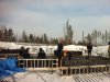подготовка опалубки к заливке фундамента, февраль 2013 г.